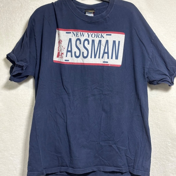 Seinfeld "Assman" T-Shirt XL Blue Kramer Licence Plate Short Sleeve - Picture 6 of 8
